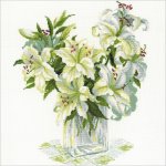 White Lilies (14 Count) Counted Cross Stitch Kit (image for) White Lilies (14 Count) Counted Cross Stitch Kit